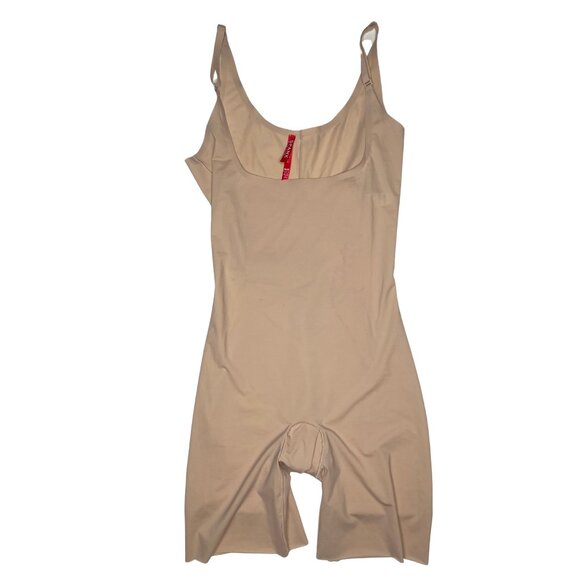 Spanx Women's Thinstincts Open-Bust Mid-Thigh Shaper Bodysuit Size Medium - Picture 2 of 13